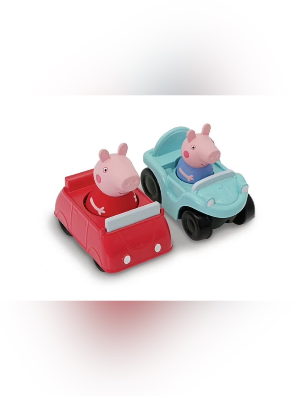 Peppa Pig George & Peppa Plastic Toy Cars 2.5” Used Condition